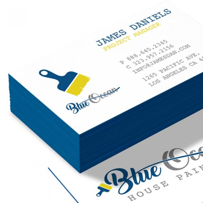 32 pt Colored Edge Painted business card on the  uncoated paper