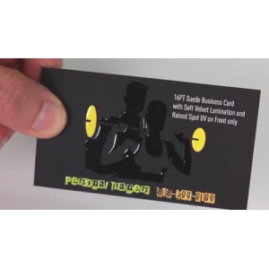 16 pt Suede Business card with Raised Spot UV on PBC