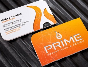 Soft touch laminated business cards